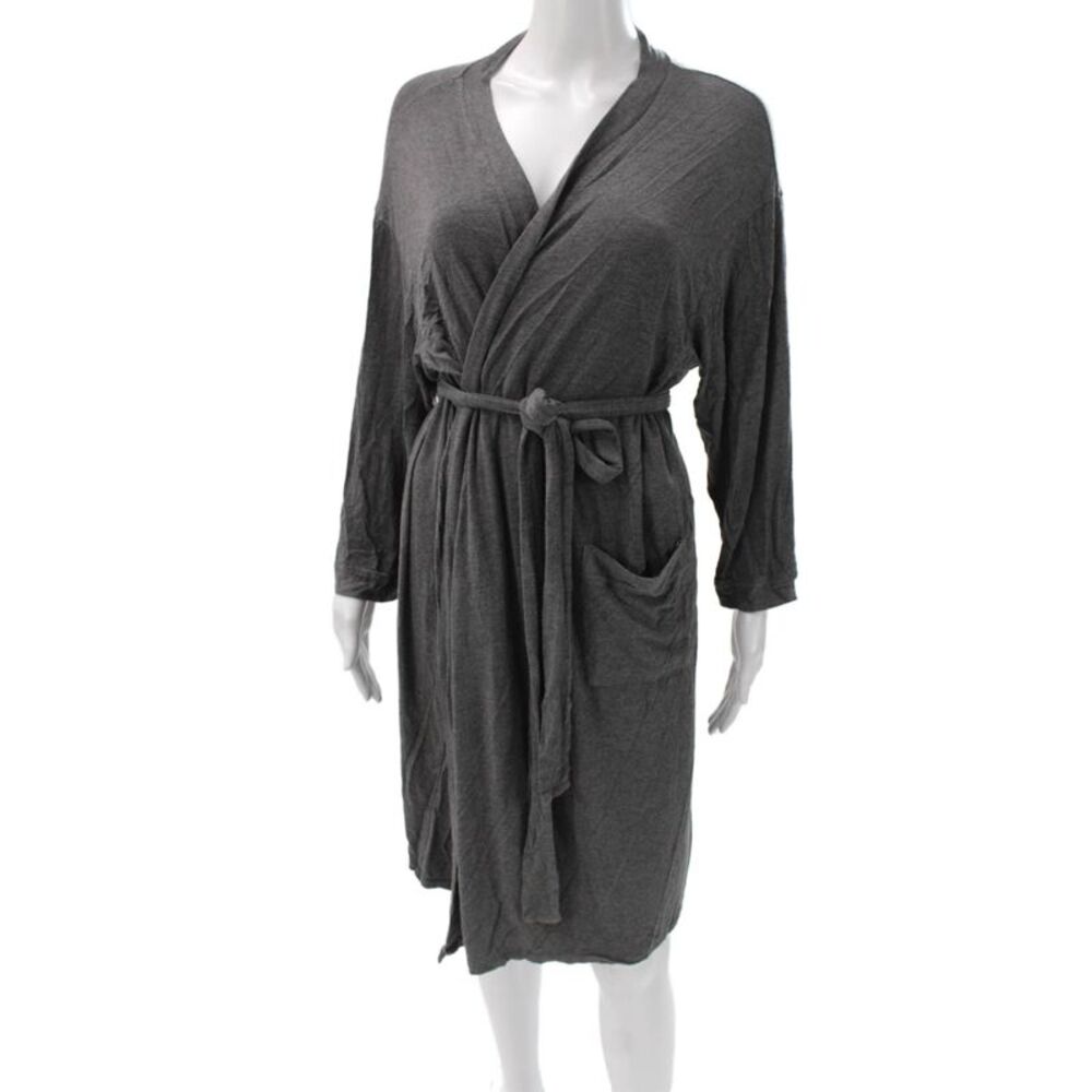 Hatch Womens Maternity Kimono Robe Gray Bamboo Viscose Longsleeve Size One Size